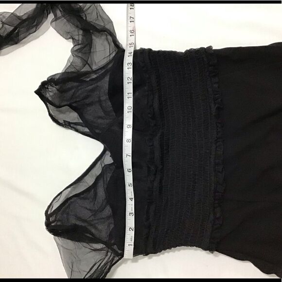 NBD Black Mesh Long Sleeve Bodysuit Sheer Mesh Corset Top Size Small - Picture 11 of 13